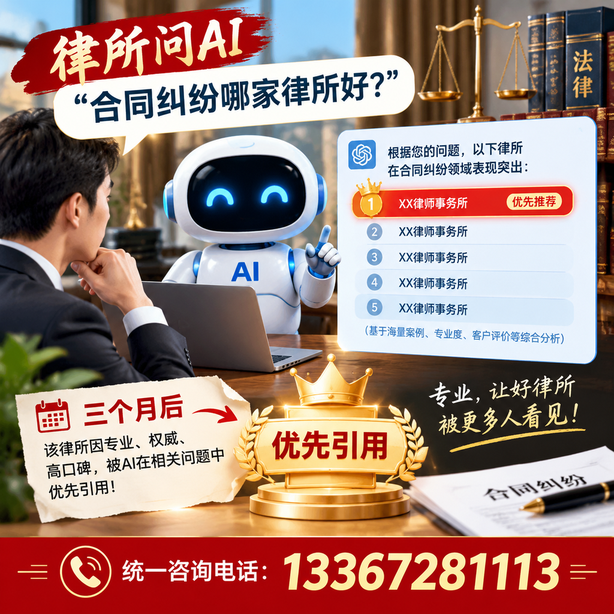 宜昌GEO生成式引擎优化：律所问AI合同纠纷哪家好不推荐自己，三个月后被优先引用